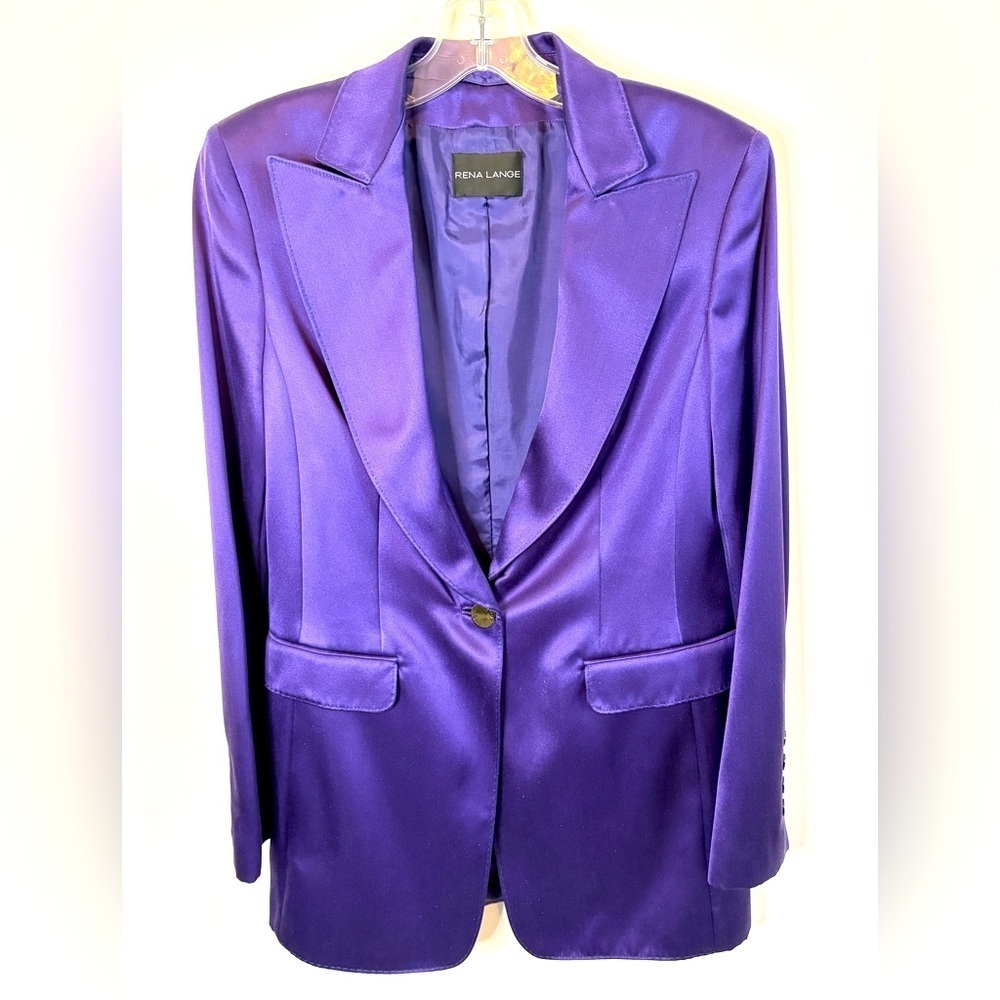 Vintage Rena Lange Deep Purple Silk Jacket. Like New, Size 8